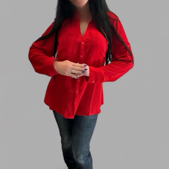 Express Portofino Button Down Red Shirt. Size Large - Picture 2 of 10